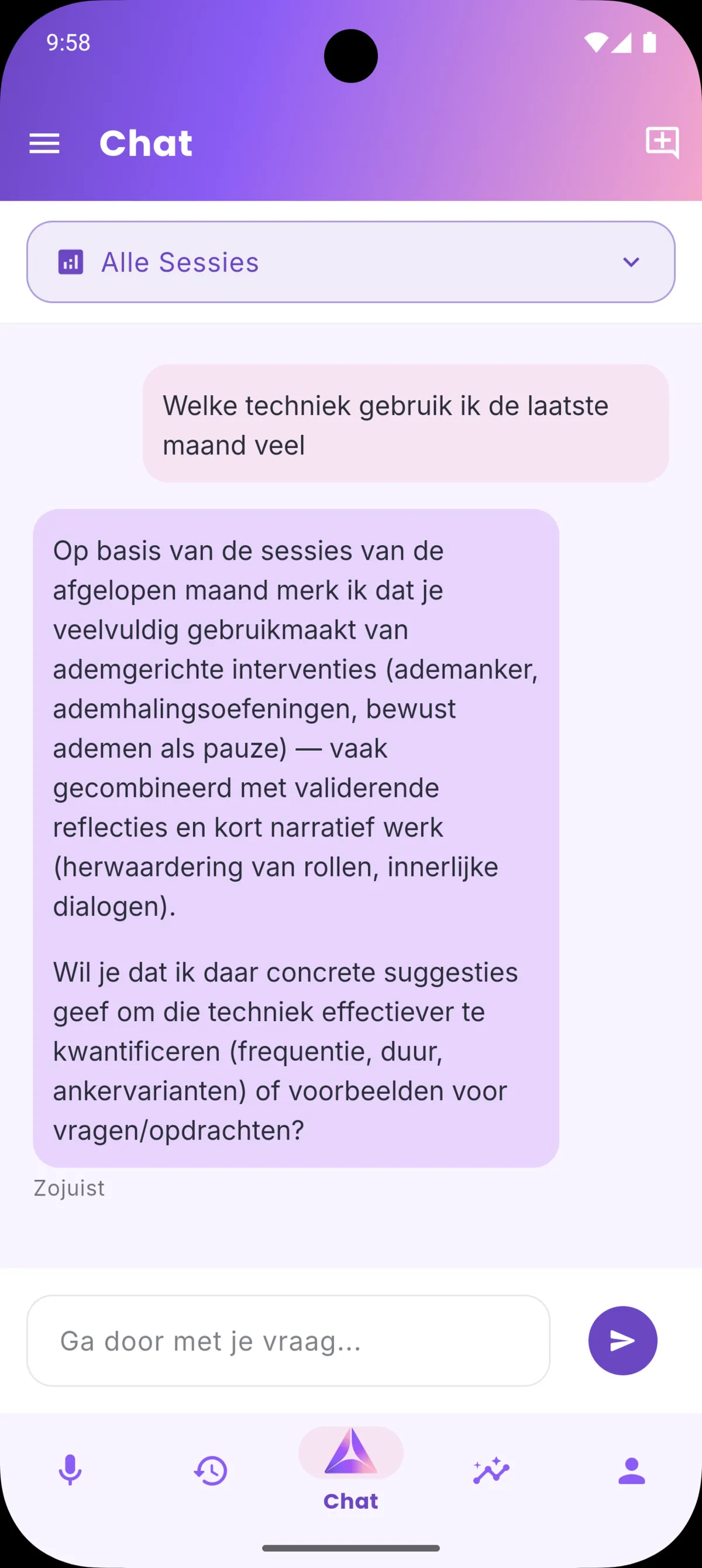 Prism app screenshots - coaching app voor Nederlandse coaches