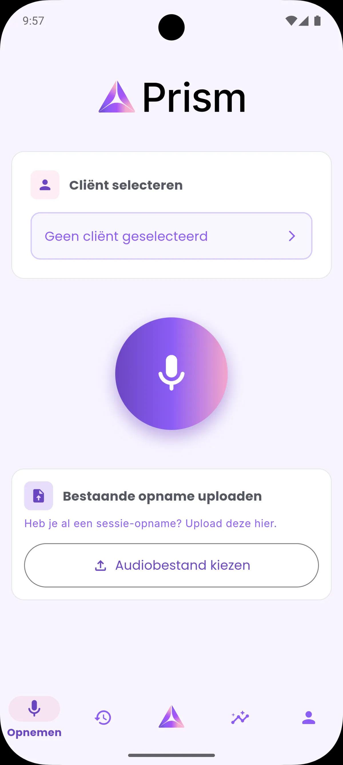 Prism app screenshots - coaching app voor Nederlandse coaches